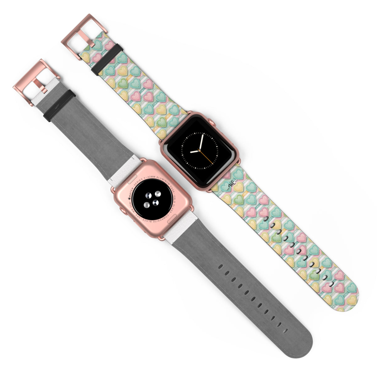 Be Mine; or Not - Pastel Heart Pattern Apple Watch Band — Cute Candy Hearts Watch Strap