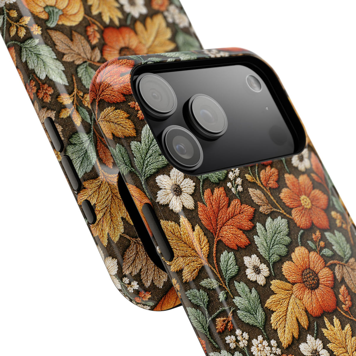 Embroidered-Look Pumpkin Floral | Extreme Impact MagSafe Phone Case