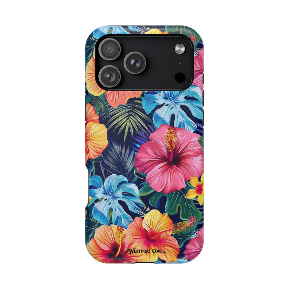 Tropical Hibiscus Extreme Impact MagSafe Phone Case: Uniting Style and Robust Protection