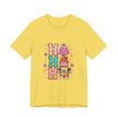 Ho Ho Ho Cute Christmas Tee — Pink Tree, Gingerbread & Reindeer Holiday Shirt