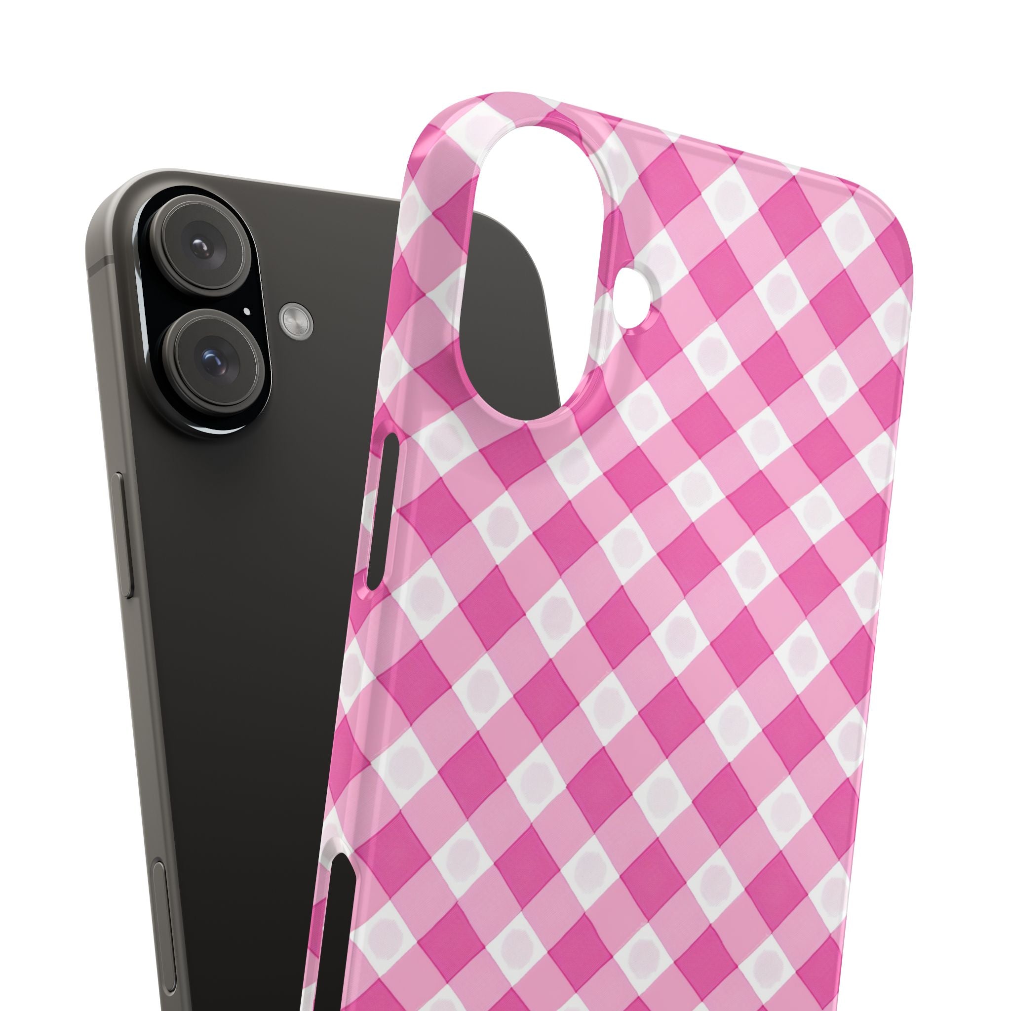 Pink Gingham - Essential Phone Case - Lightweight Protective Cover