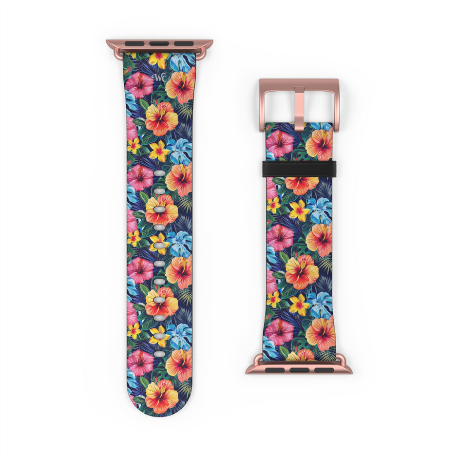 Floral Hibiscus - Apple Watch Band -Colorful Tropical Watch Strap