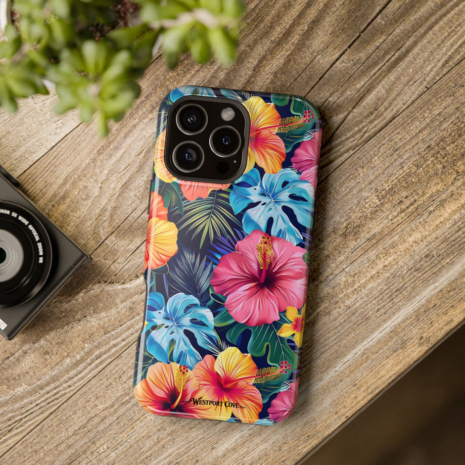 Tropical Hibiscus Extreme Impact MagSafe Phone Case: Uniting Style and Robust Protection