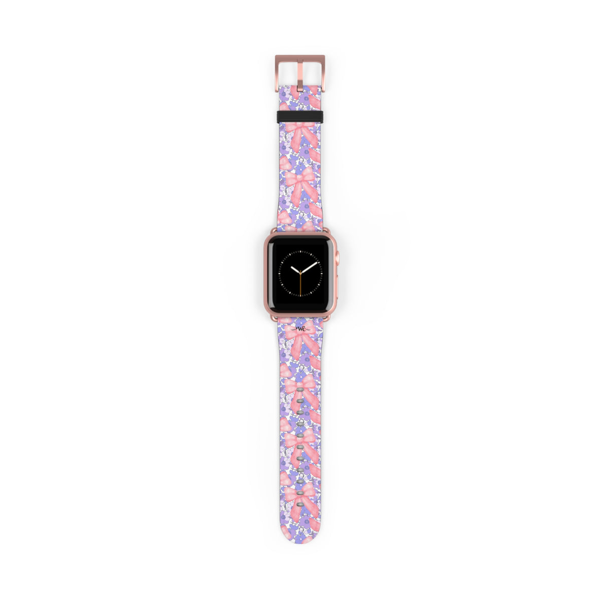Bow Floral - Ribbon Pattern Apple Watch Band — Pastel Pink & Lavender Watch Strap