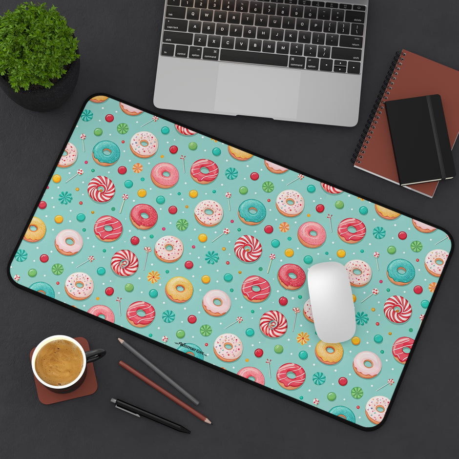 Donut Disturb Desk Mat — Cute Pastel Gaming/Workspace Mouse Pad