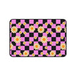 Daisy Checkerboard Desk Mat — Pink & Black Floral Mouse Desk Pad