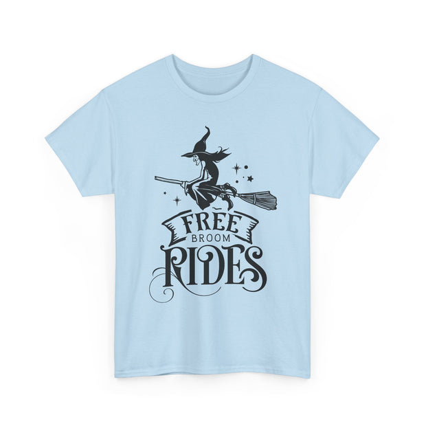 Witch on Broom "Free Broom Rides" T‑Shirt - Westport Cove
