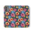 Tropical Hibiscus Flip Phone Case — Floral Wallet Flip Case with Card Slots