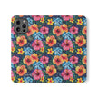 Tropical Hibiscus Flip Phone Case — Floral Wallet Flip Case with Card Slots