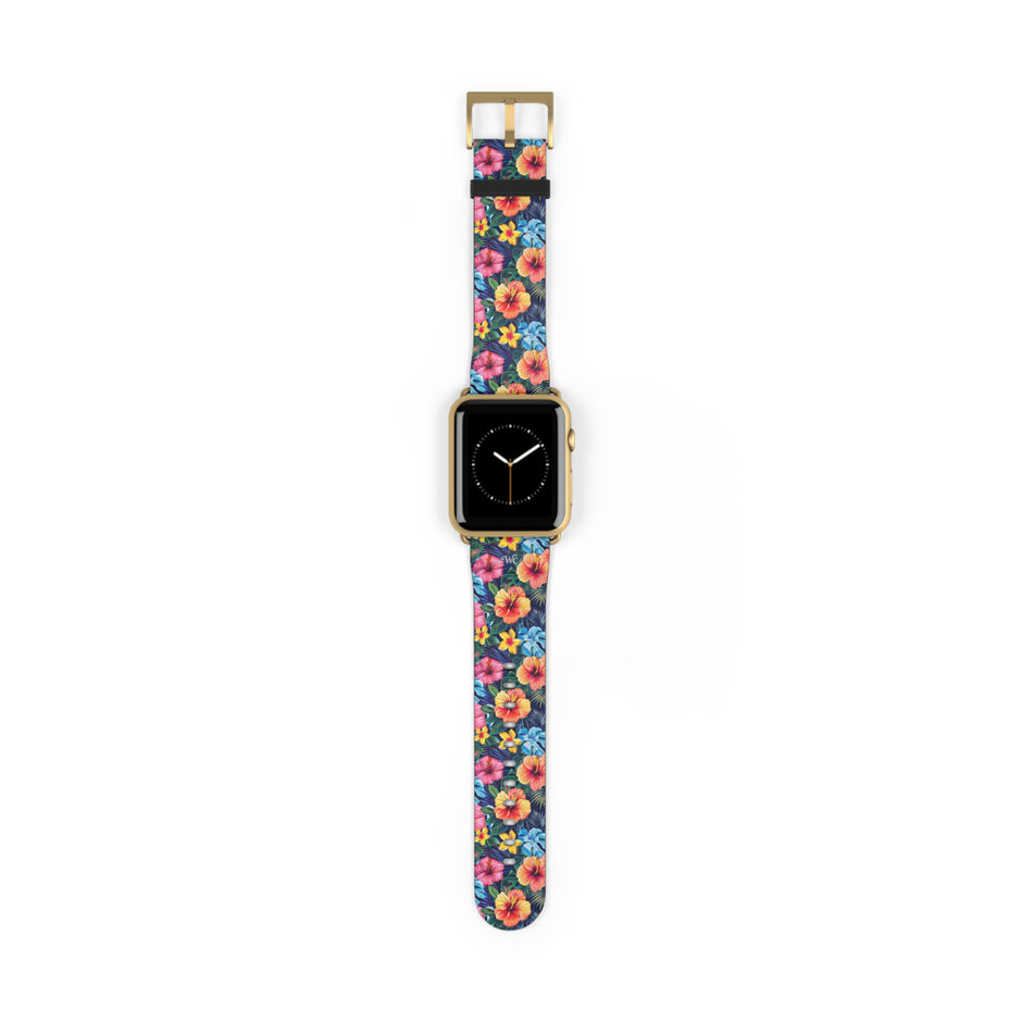 Floral Hibiscus - Apple Watch Band -Colorful Tropical Watch Strap