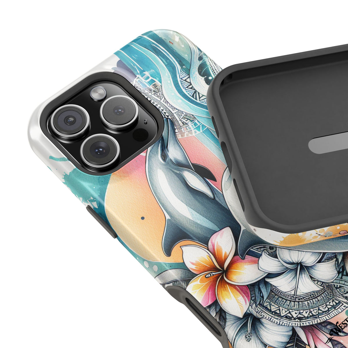 Dolphin Floral Extreme Impact MagSafe Phone Case