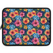 Tropical Hibiscus Laptop Sleeve — Bright Floral Neoprene Case