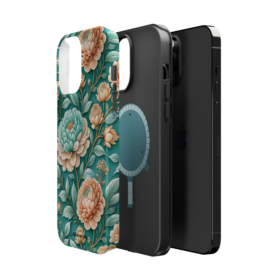 Teal Peony - Extreme MagSafe Phone Case