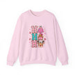 Holiday 'HO HO HO' Cute Reindeer & Gingerbread Crewneck Sweatshirt