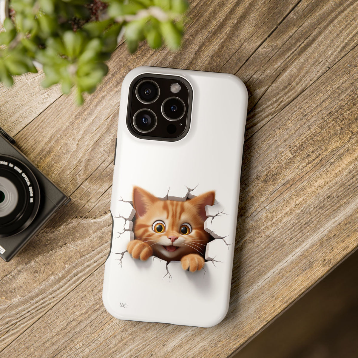Adorable Peeking Kitten - Extreme Impact MagSafe Phone Case