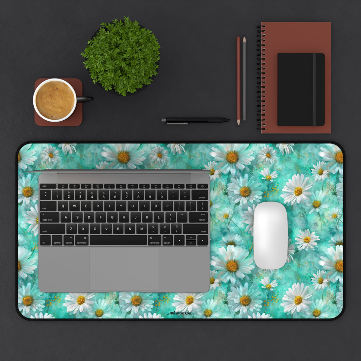 The Blue Daisy Meadow Desk Mat