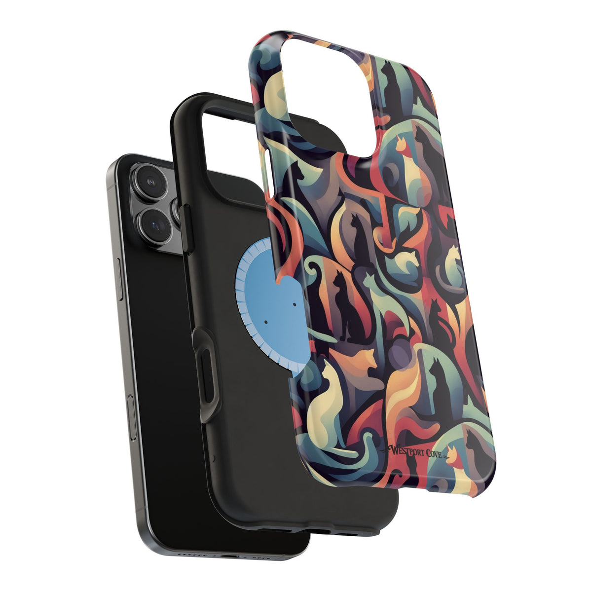 Camo Cats - Extreme Impact MagSafe Phone Case — Abstract Cat Pattern