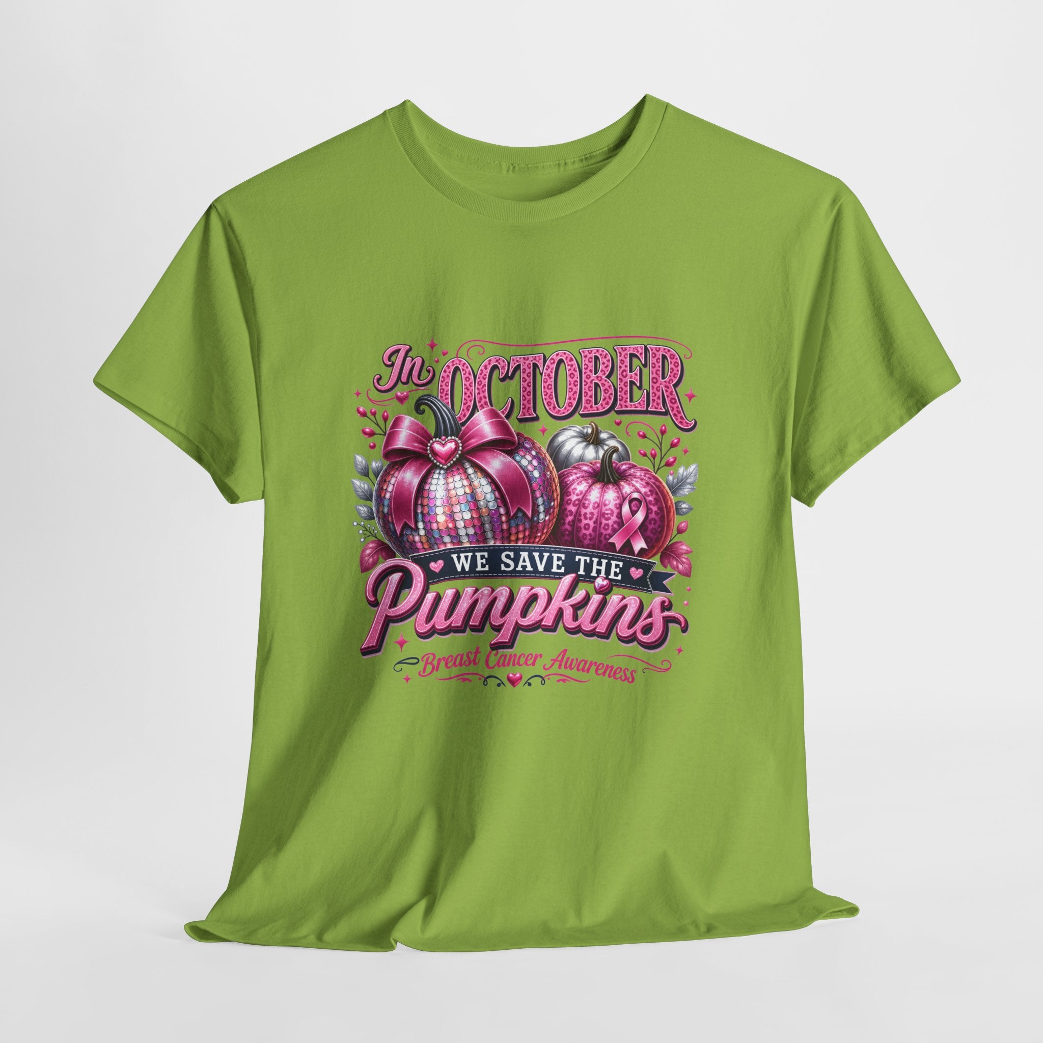 October Breast Cancer Awareness Pumpkin Tee — 