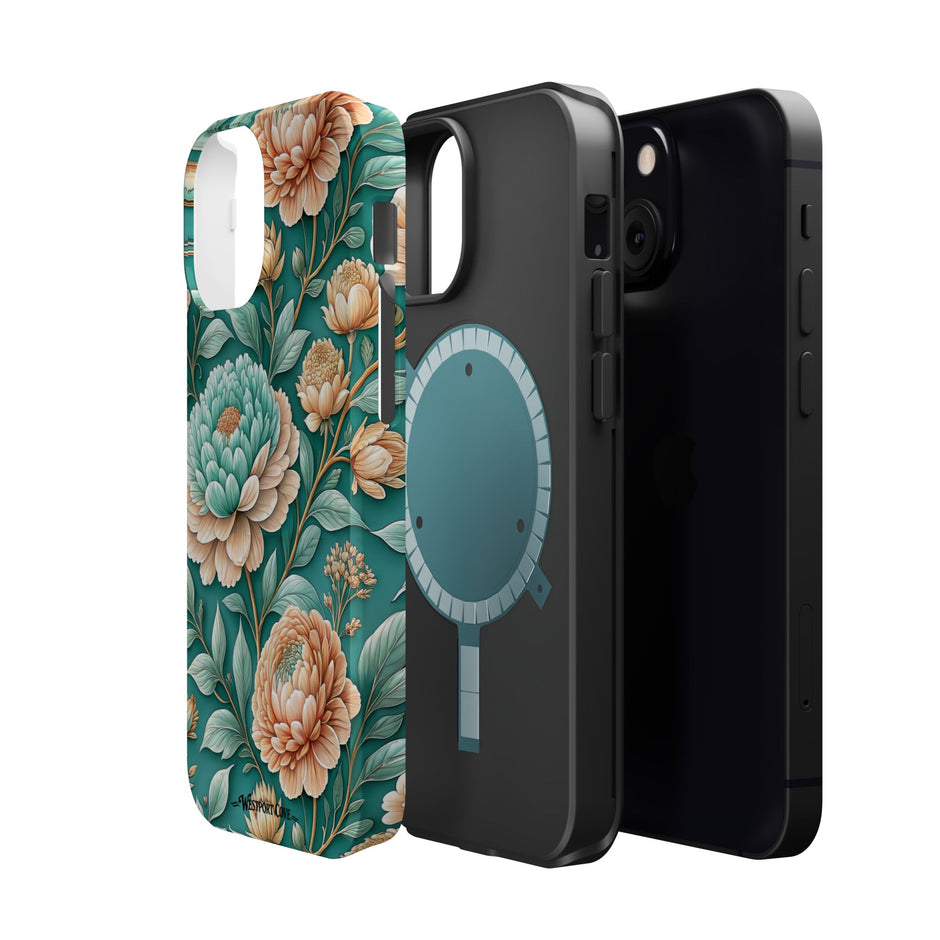Teal Peony - Extreme MagSafe Phone Case