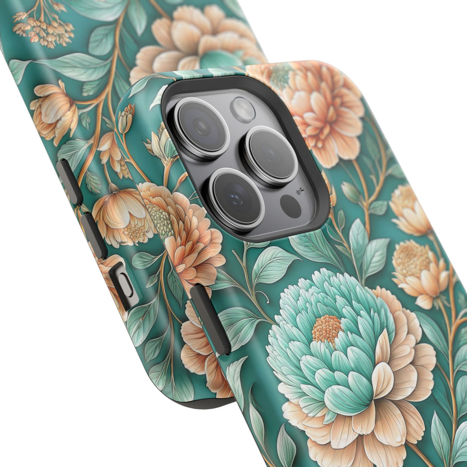 Teal Peony - Extreme MagSafe Phone Case