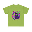 Horror Retro Tee — Neon Michael Myers Design with Ghosts & Bats