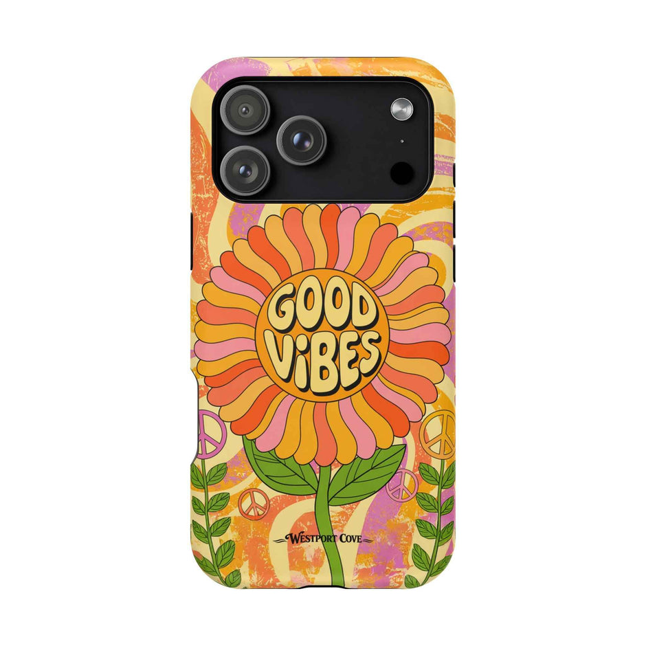 Good Vibes Retro Flower Extreme Impact MagSafe Phone Case