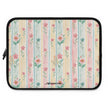 Floral Stripe Laptop Sleeve — Pastel Vintage Flower Case