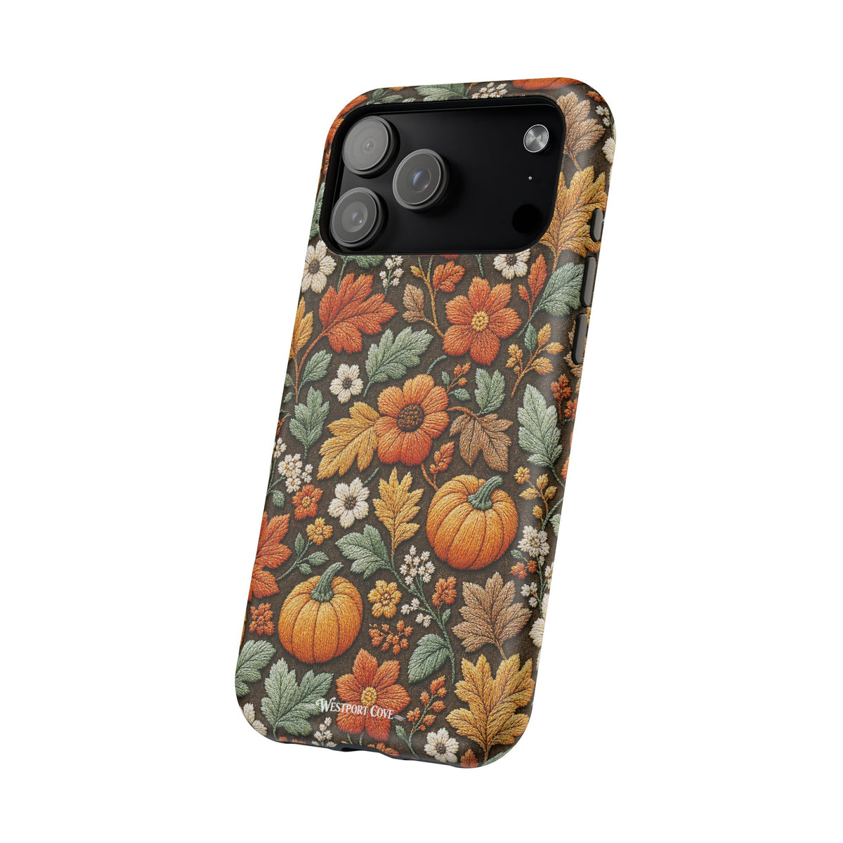 Embroidered-Look Pumpkin Floral | Extreme Impact MagSafe Phone Case