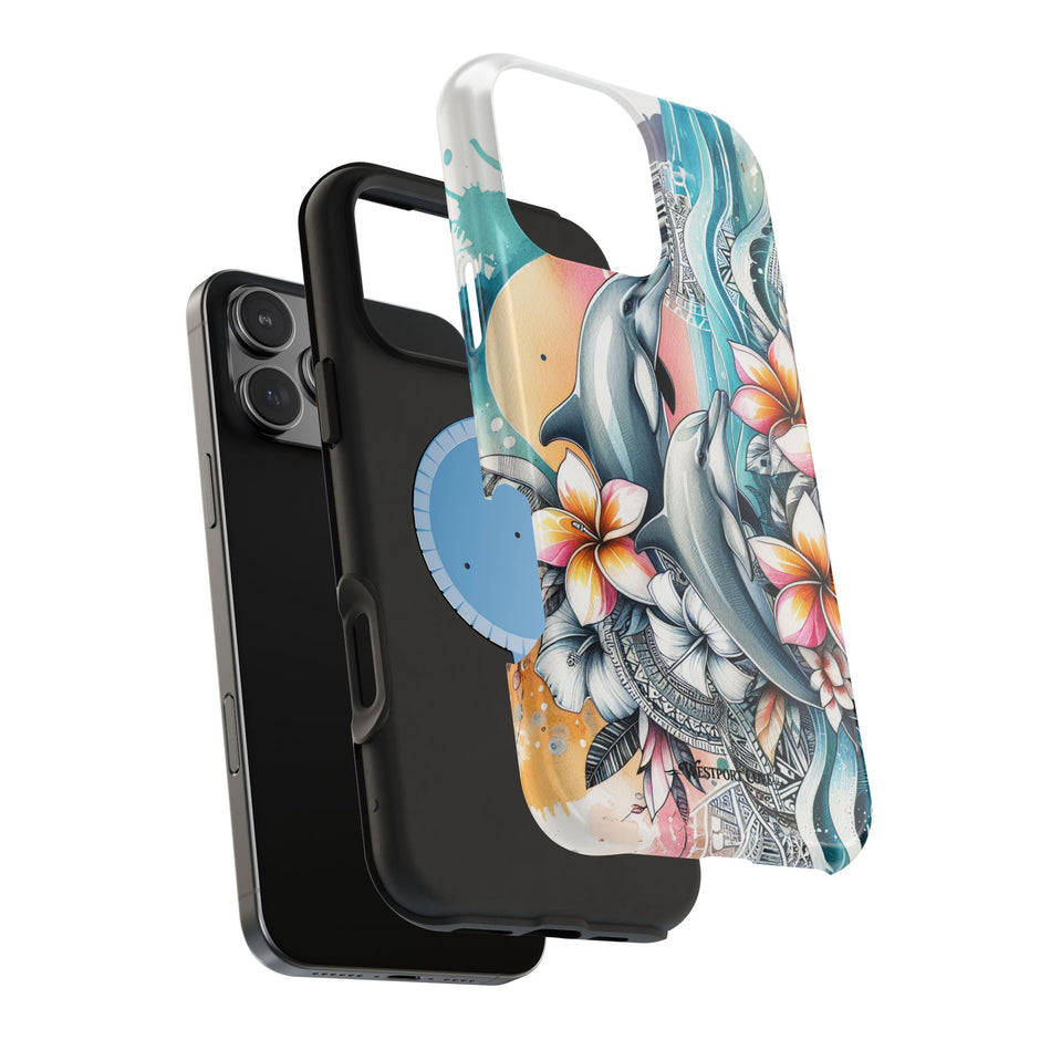 Dolphin Floral Extreme Impact MagSafe Phone Case