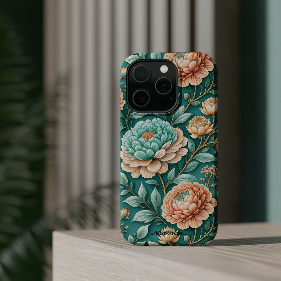 Teal Peony - Extreme MagSafe Phone Case