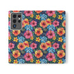 Tropical Hibiscus Flip Phone Case — Floral Wallet Flip Case with Card Slots
