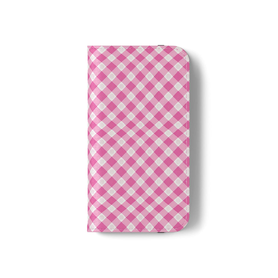 Pink Gingham - Flip Case – Wallet Flip Case with Card Slots