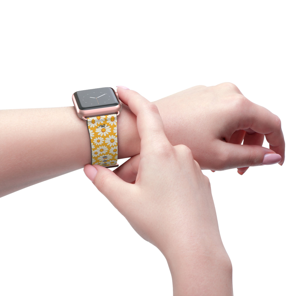 Daisy Chain - Apple Watch Band - Floral Watch Band - Yellow Daisy Pattern Apple Watch Strap