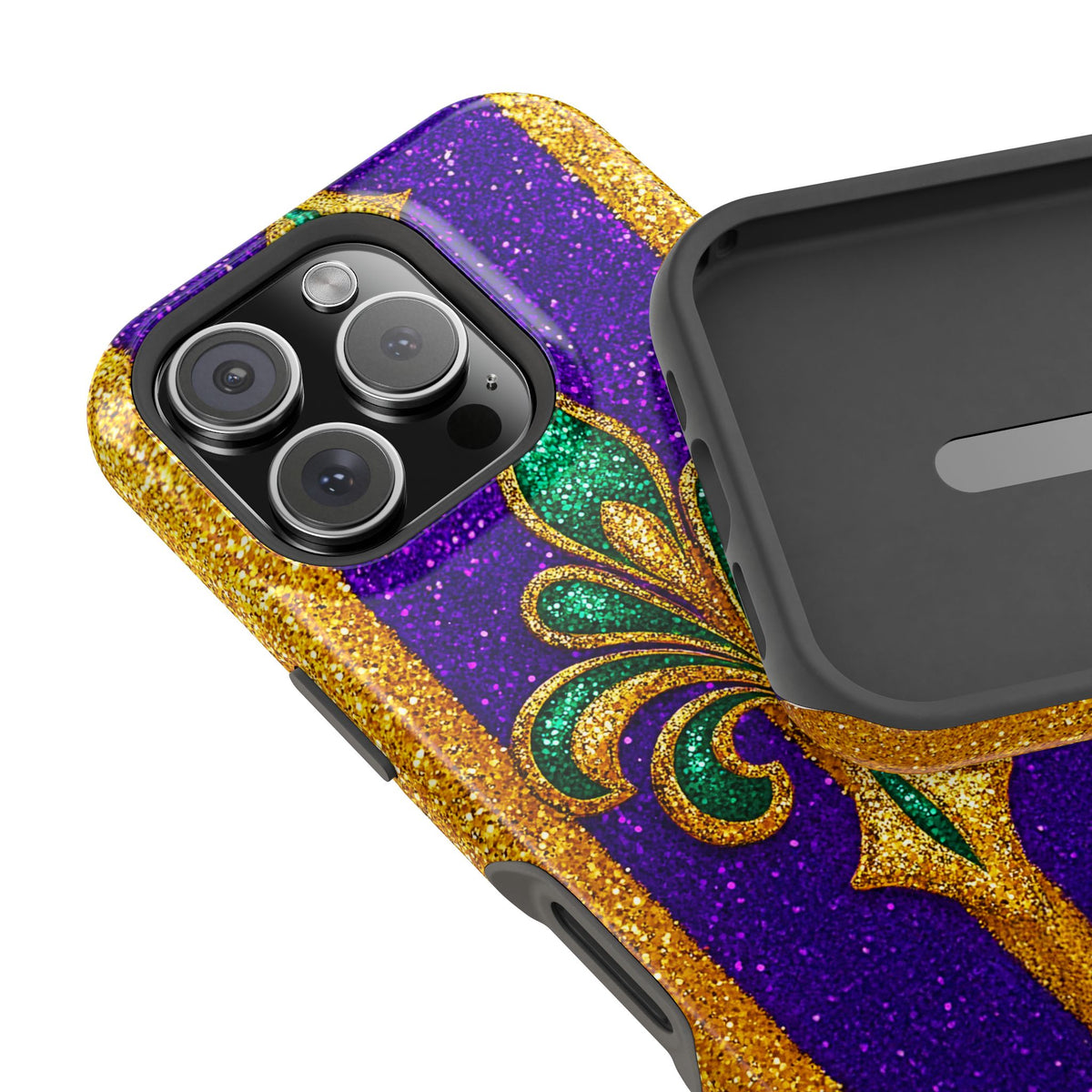 Mardi Gras Glitter Fleur - Extreme Impact MagSafe Phone Case