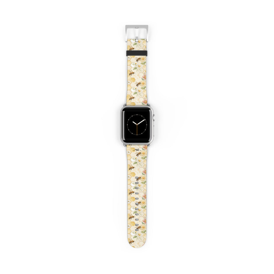 Honeycomb Heaven - Honeybee Apple Watch Band— Bee & Honeycomb Pattern Apple Watch Strap