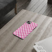 Pink Gingham - Essential Phone Case - Lightweight Protective Cover