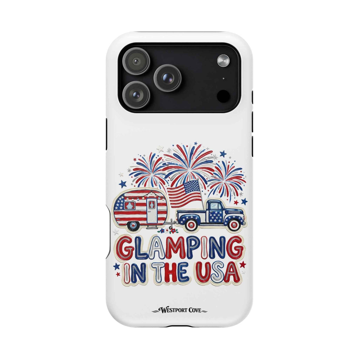 Glamping in the USA - Patriotic Camping Extreme Impact MagSafe Phone Case