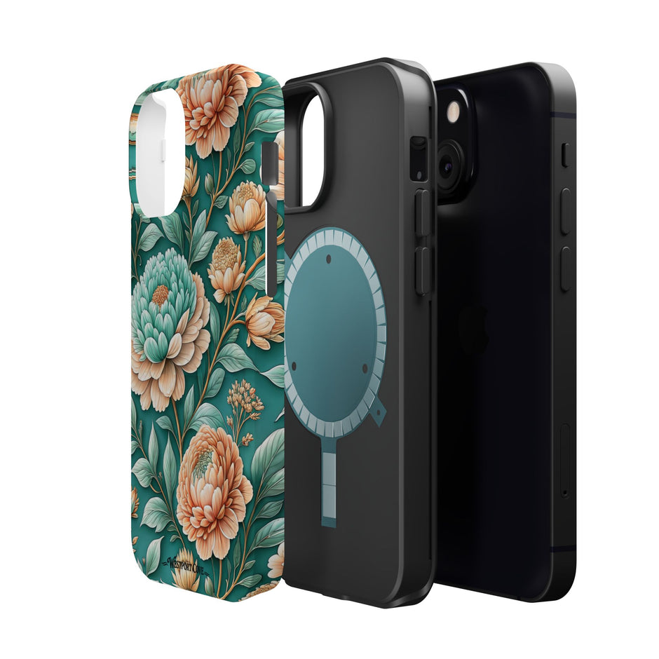 Teal Peony - Extreme MagSafe Phone Case