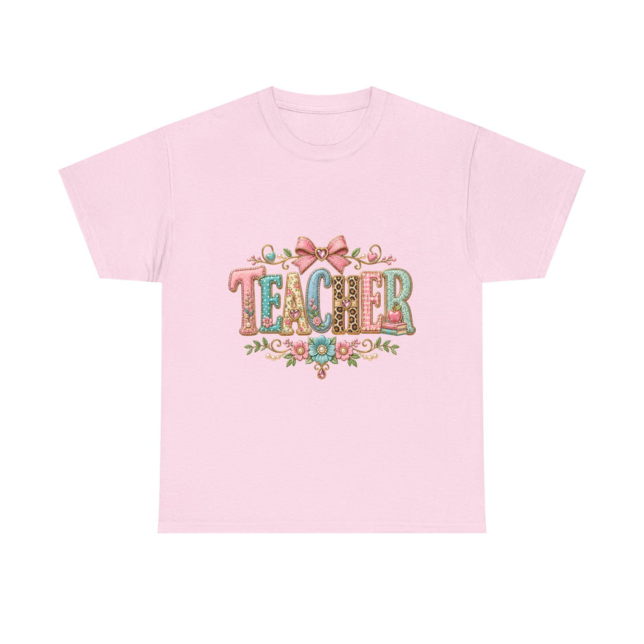 Teacher Floral Graphic Tee — Vintage Bow & Floral 