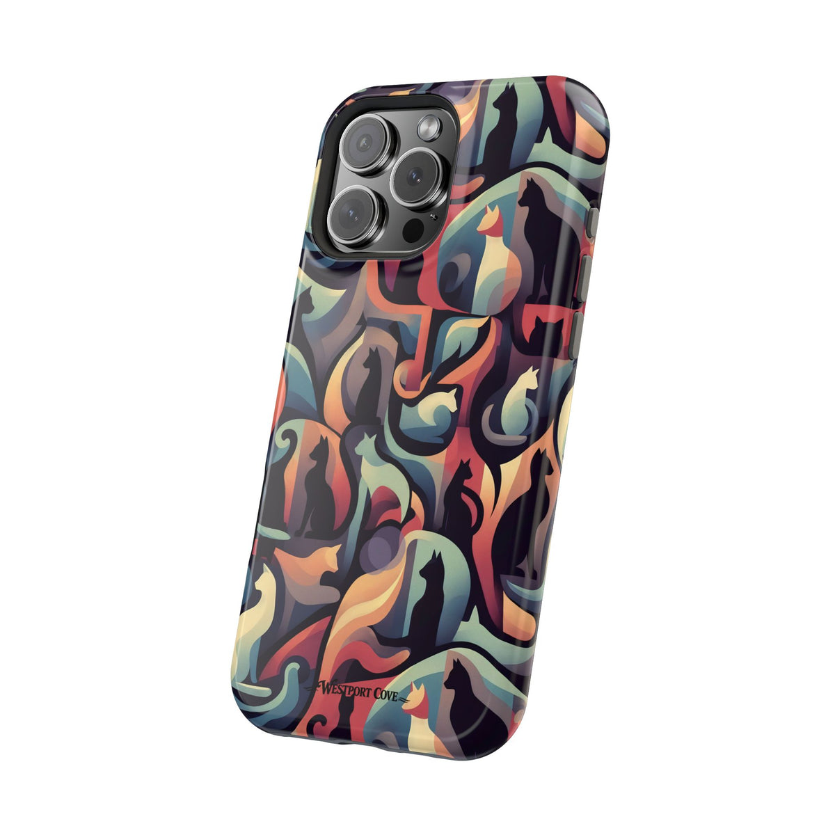 Camo Cats - Extreme Impact MagSafe Phone Case — Abstract Cat Pattern