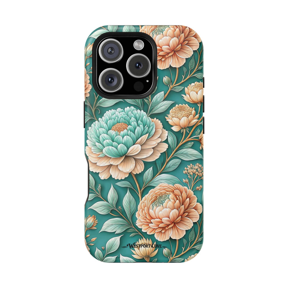 Teal Peony - Extreme MagSafe Phone Case