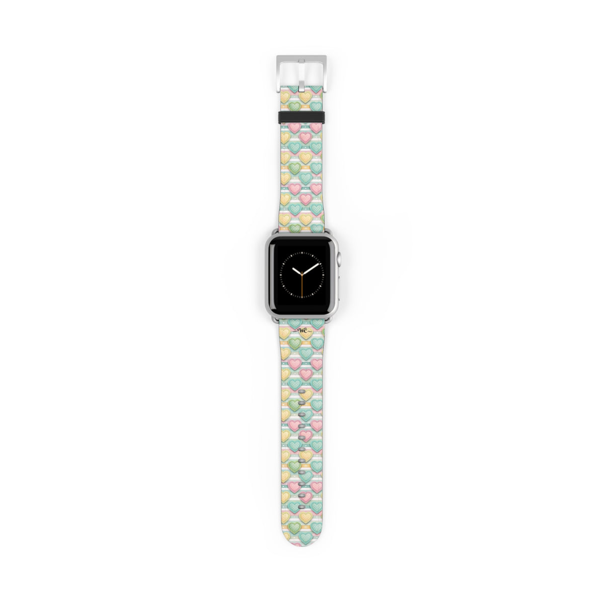 Be Mine; or Not - Pastel Heart Pattern Apple Watch Band — Cute Candy Hearts Watch Strap