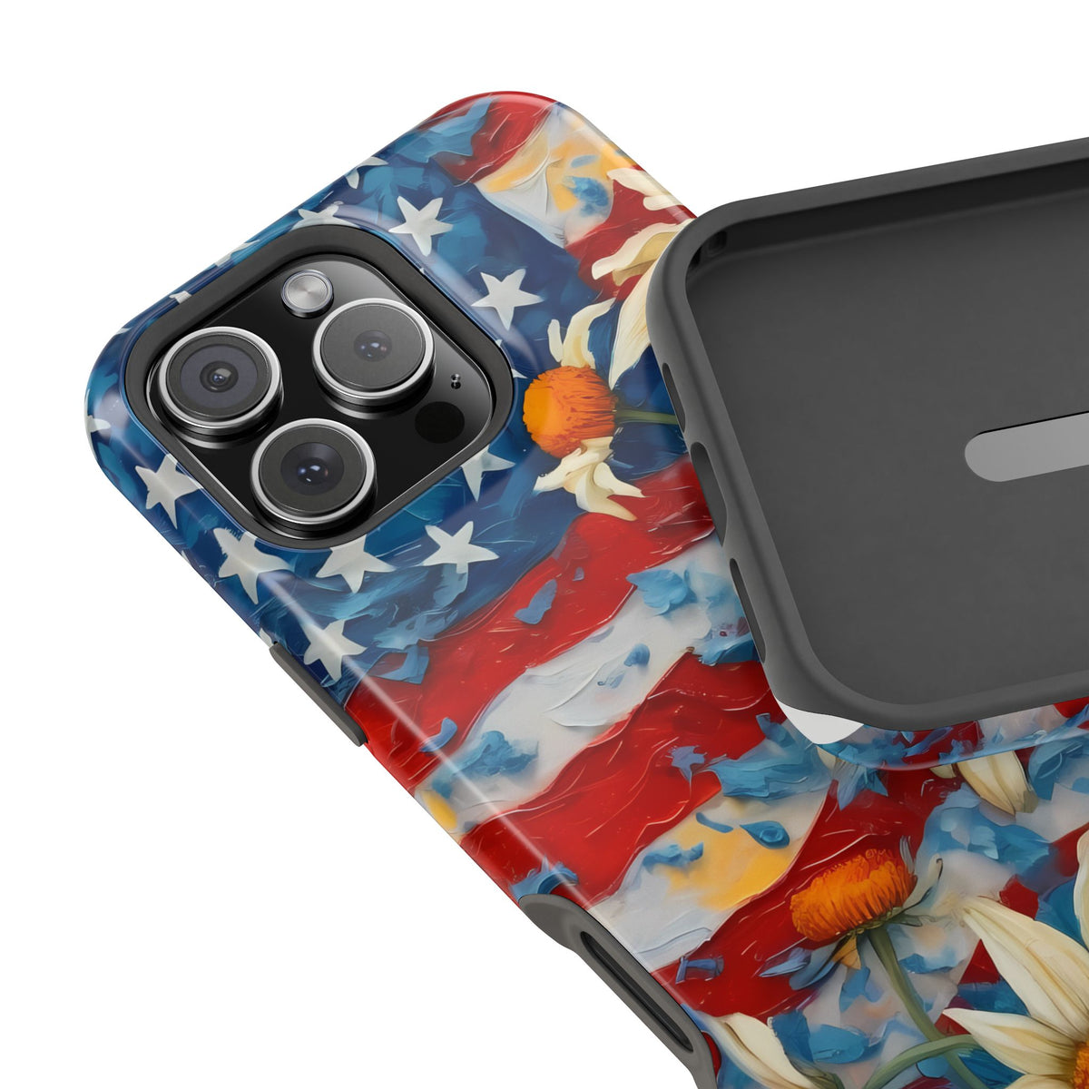 Patriotic Daisy - American Flag  - Extreme Impact MagSafe Phone Case
