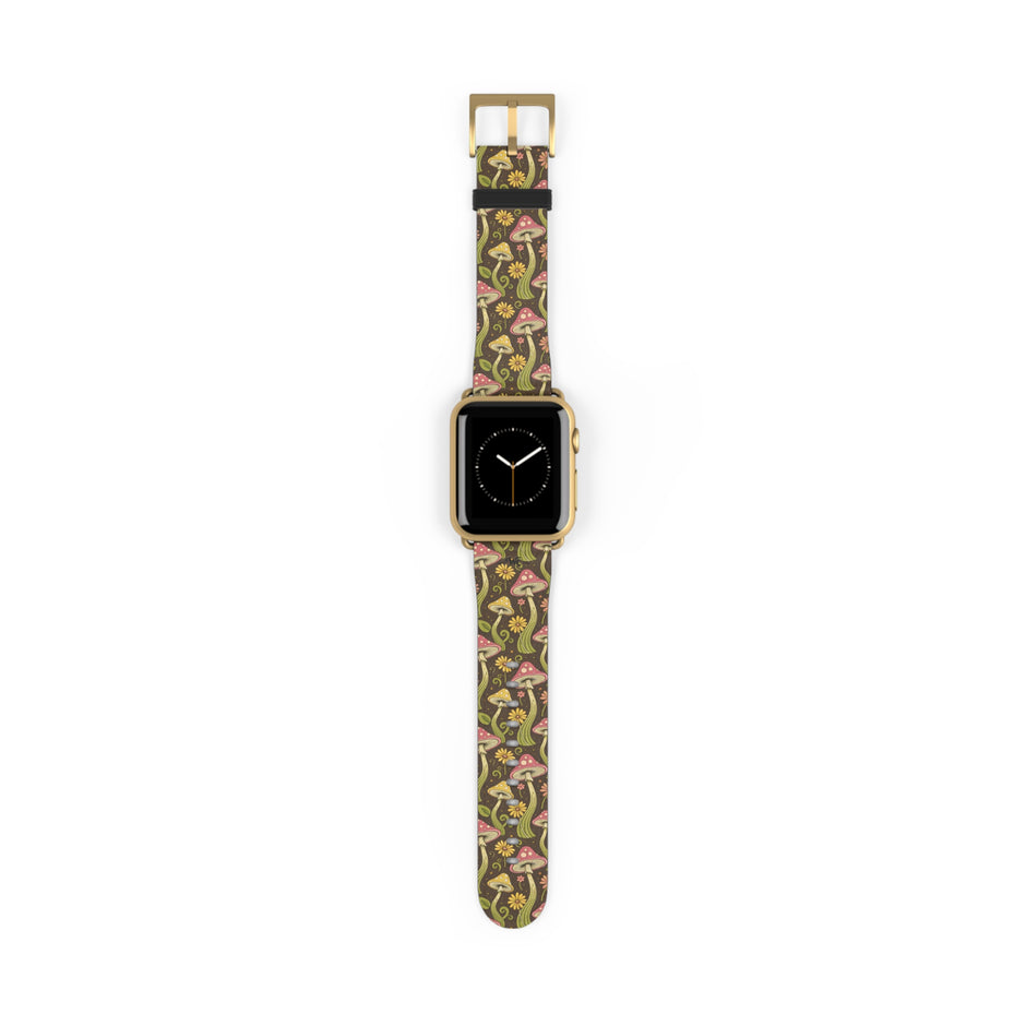 Magic Mushroom - Apple Watch Band  - Vintage Forest Fungi Apple Watch Strap