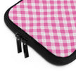 Pink Gingham Laptop Sleeve - Stylish Protection for Your Device