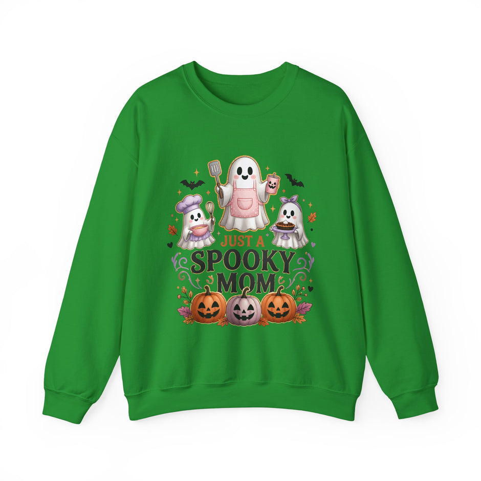 Spooky Mom Crewneck Sweatshirt – Cute Halloween Ghosts & Pumpkins