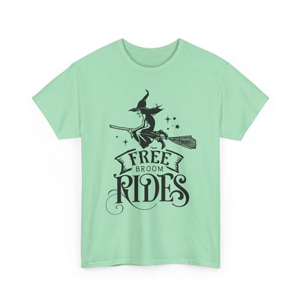 Witch on Broom "Free Broom Rides" T‑Shirt - Westport Cove