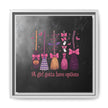 Halloween Broom Canvas Print — “A Girl Gotta Have Options” Framed Wall Art