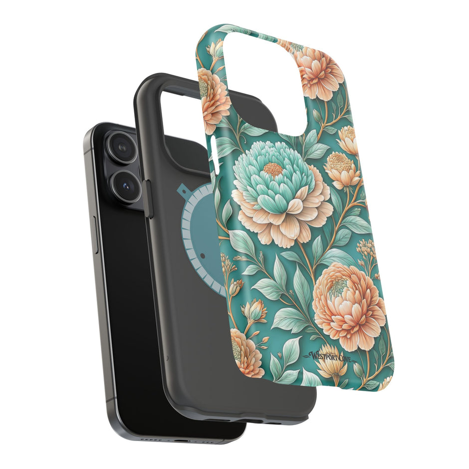 Teal Peony - Extreme MagSafe Phone Case