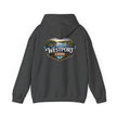 Westport Cove Hoodie — Scenic Lake Cabin Vintage Logo Hooded Sweatshirt